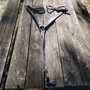 Western Horse Breast Plate Black Leather